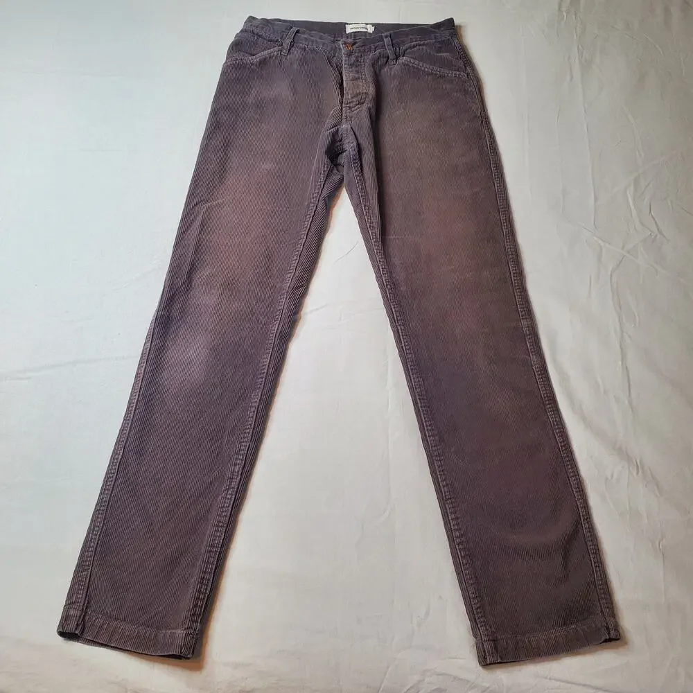 Taylor Stitch Men's Size 30X32 Straight Leg Corduroy Pant Taupe Gray